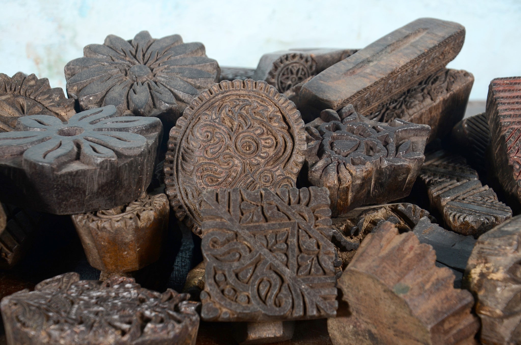 Batikstempel, Blockdruck, Textilstempel, Blockstempel aus Indien